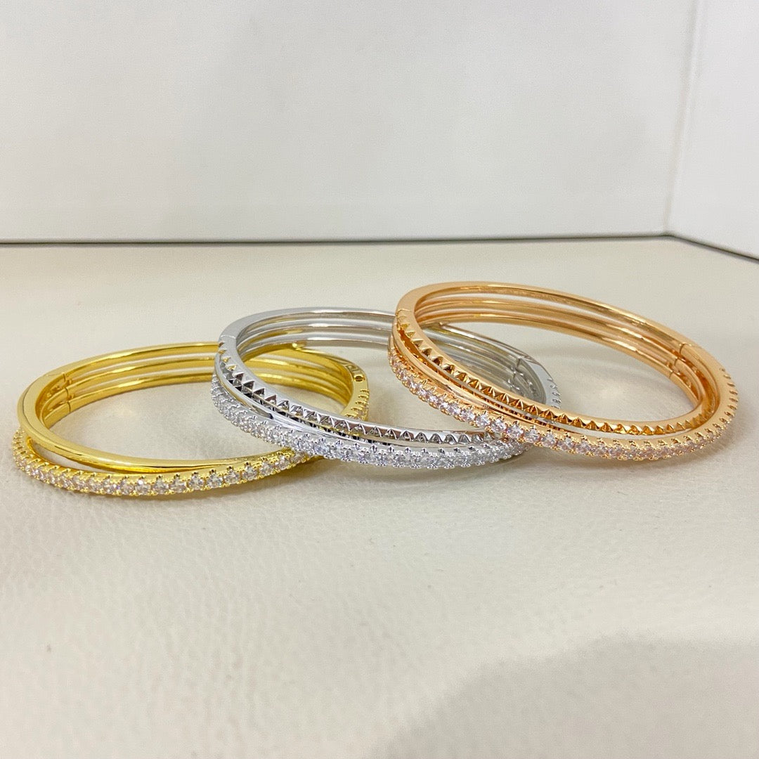 [LUXE JEWELRY] ETINCELLE HALF-PAVED DIAMOND BRACELET