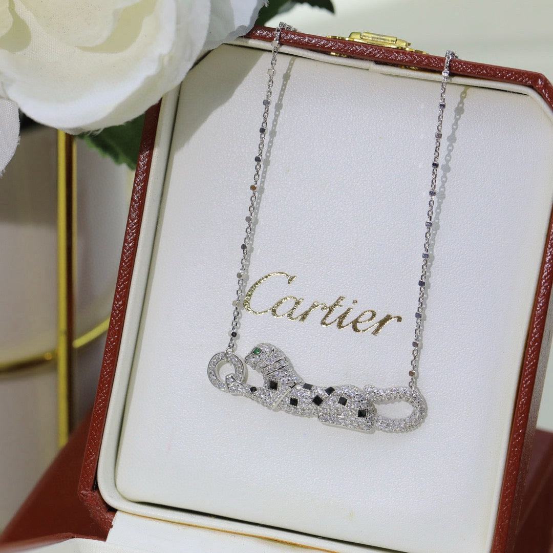 [LUXE JEWELRY] PANTHERE PAVED DIAMOND NECKLACE
