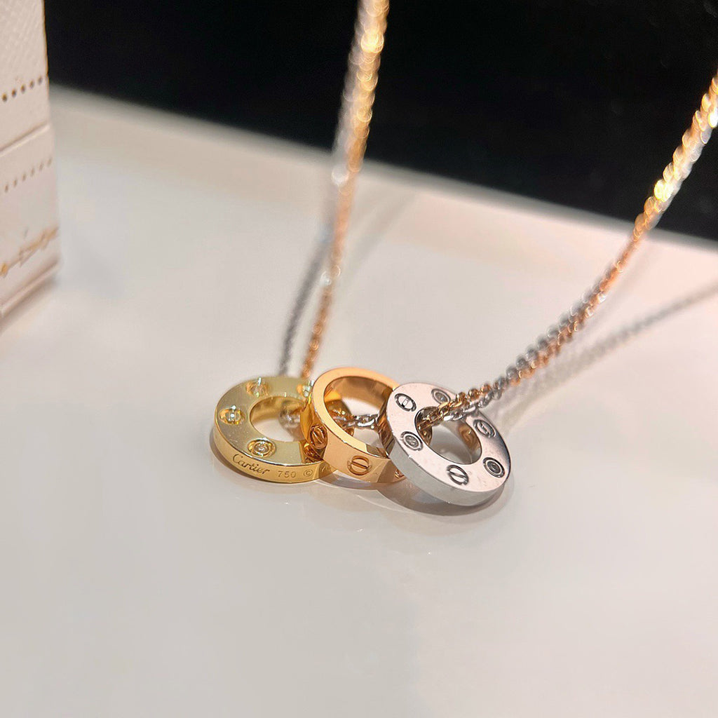 [LUXE JEWELRY] LOVE 6 DIAMOND PENDANT NECKLACE