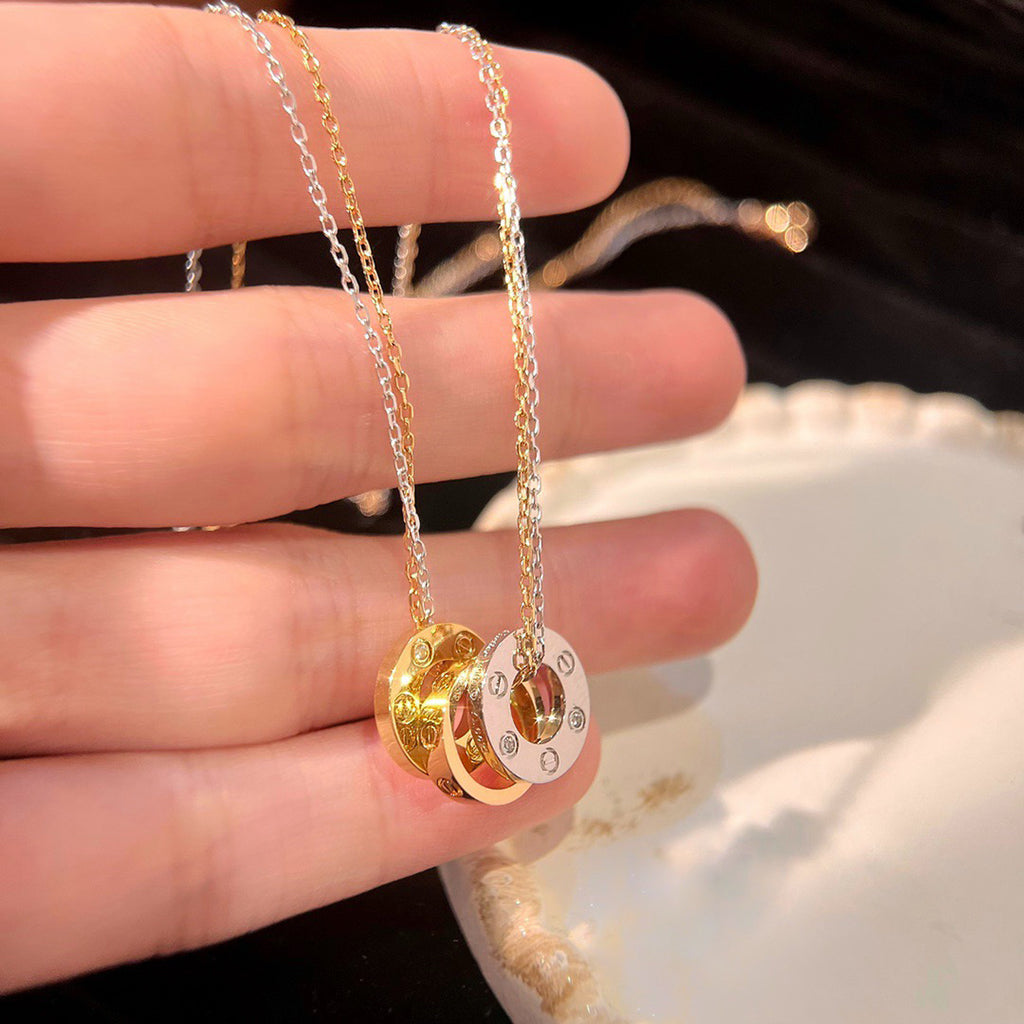 [LUXE JEWELRY] LOVE 6 DIAMOND PENDANT NECKLACE