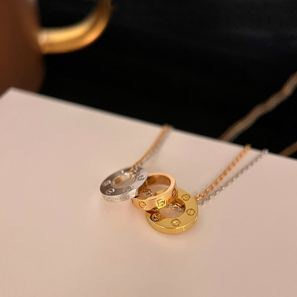 [LUXE JEWELRY] LOVE 6 DIAMOND PENDANT NECKLACE