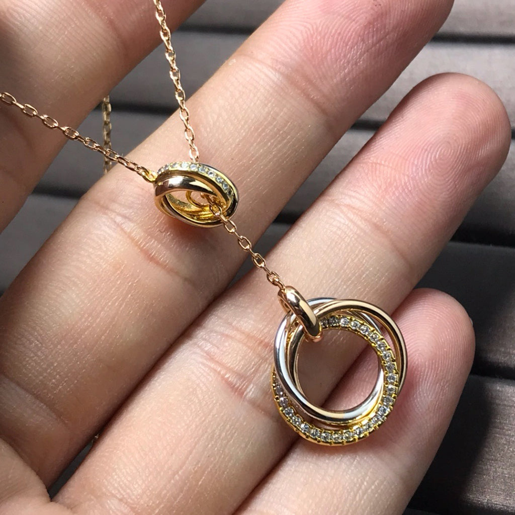 [LUXE JEWELRY] TRINITY DIAMONDS NECKLACE