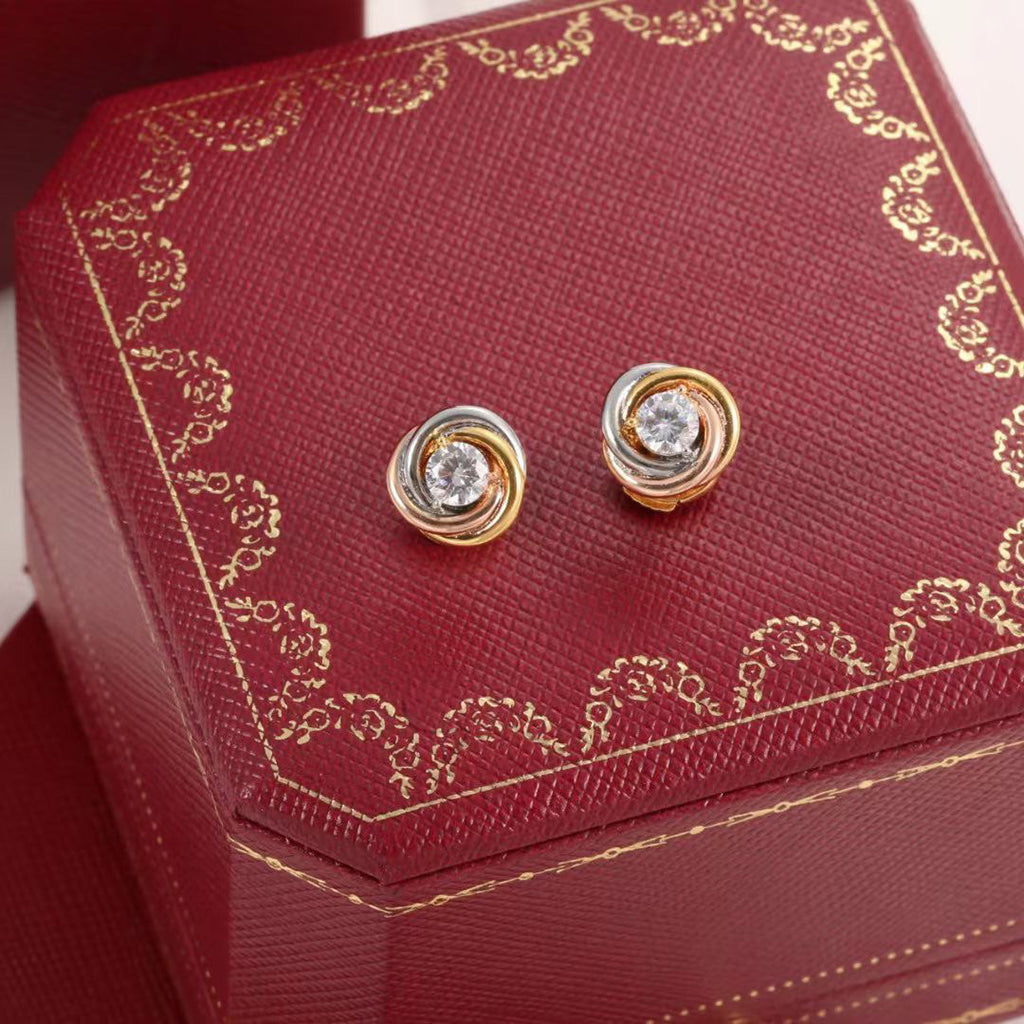 [LUXE JEWELRY] TRINITY STUD DIAMOND EARRINGS
