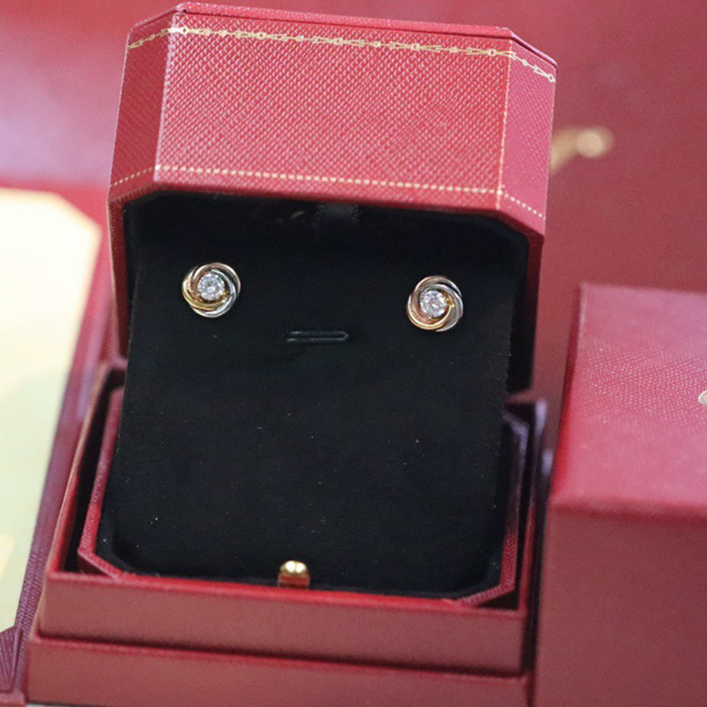 [LUXE JEWELRY] TRINITY STUD DIAMOND EARRINGS