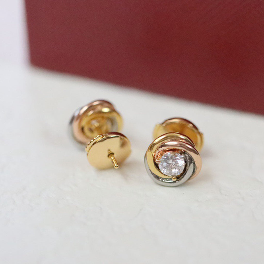 [LUXE JEWELRY] TRINITY STUD DIAMOND EARRINGS