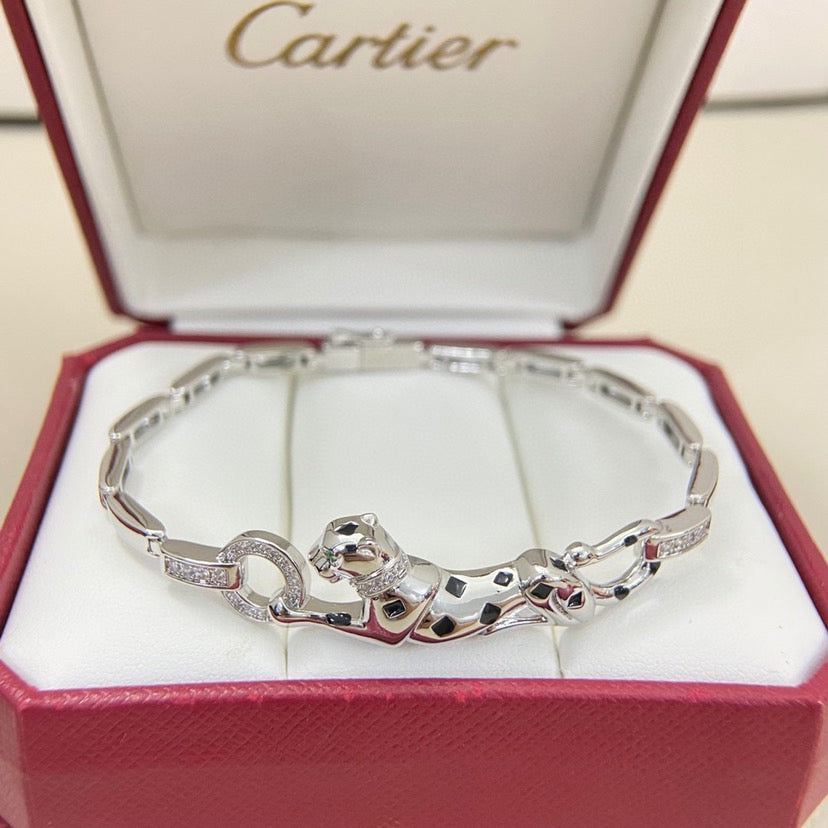 [LUXE JEWELRY] PANTHERE HALF DIAMOND ON CHAIN BRACELET