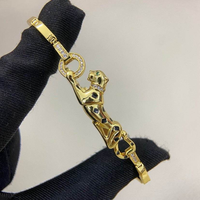 [LUXE JEWELRY] PANTHERE HALF DIAMOND ON CHAIN BRACELET
