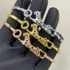 [LUXE JEWELRY] PANTHERE HALF DIAMOND ON CHAIN BRACELET