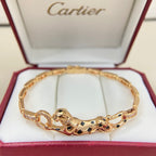 [LUXE JEWELRY] PANTHERE HALF DIAMOND ON CHAIN BRACELET