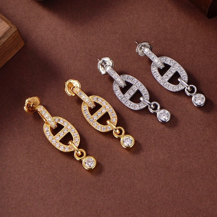 [LUXE JEWELRY]HM CHAINE DIAMOND EARRINGS