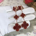 [LUXE JEWELRY]CLOVER 3 MOTIF CARNELIAN DROP EARRINGS