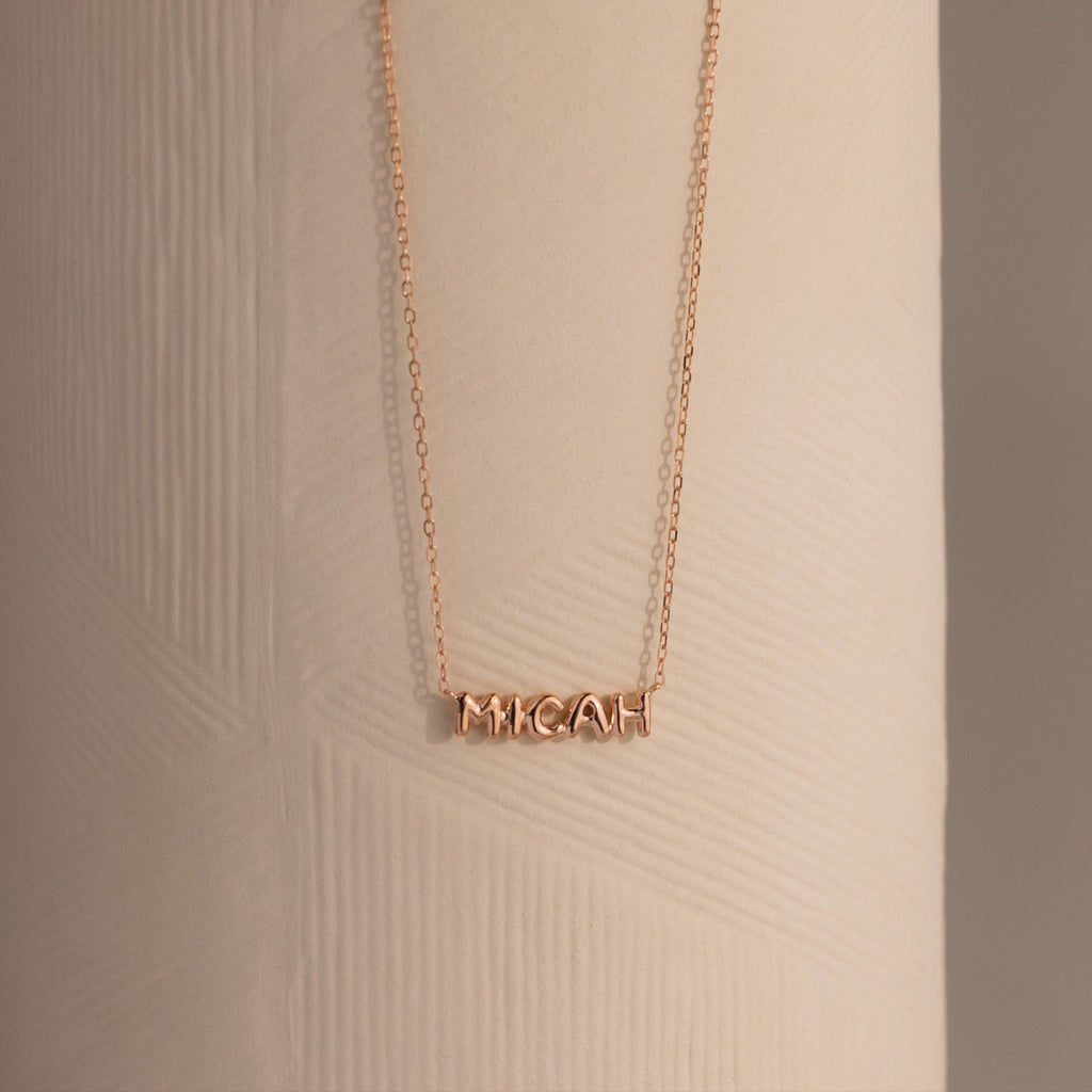 Tiny Bubble Name Necklace