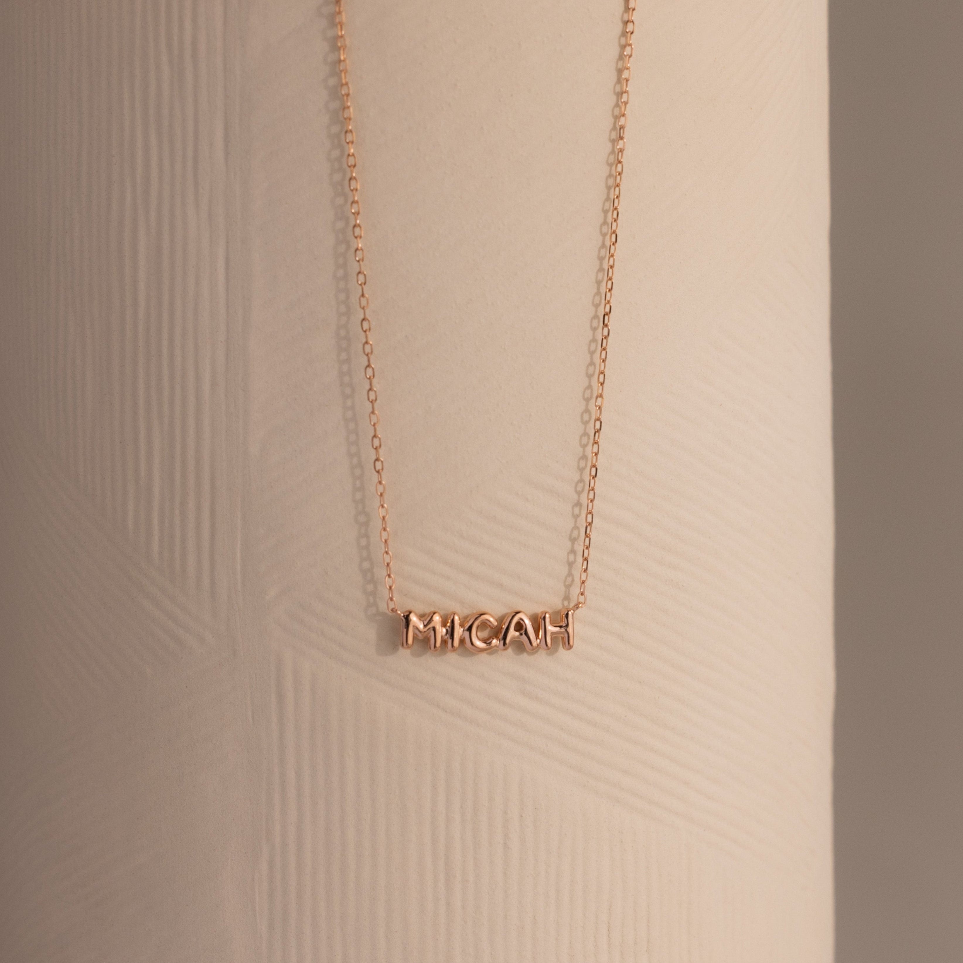 Tiny Bubble Name Necklace