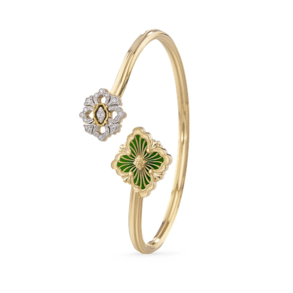 [LUXE JEWELRY] OPERA TULLE  GOLD BRACELET WITH ENAMEL BACKGROUND
