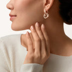 [LUXE JEWELRY] LOVE 3.3MM DANGLE HALF DIAMOND EARRINGS