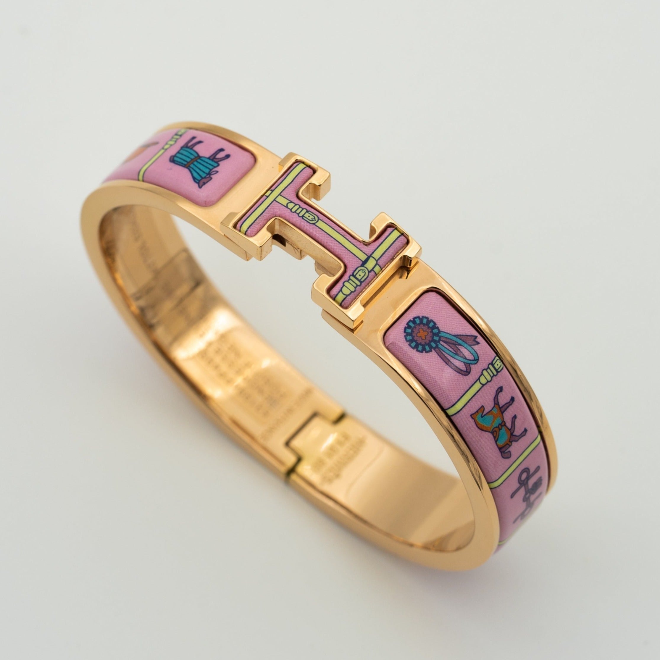 [LUXE JEWELRY]H PINK GOLD BRACELET PINK CERAMIC