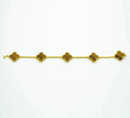 [LUXE JEWELRY] CLOVER 5 MOTIFS TIGER EYE BRACELET COLLECTION