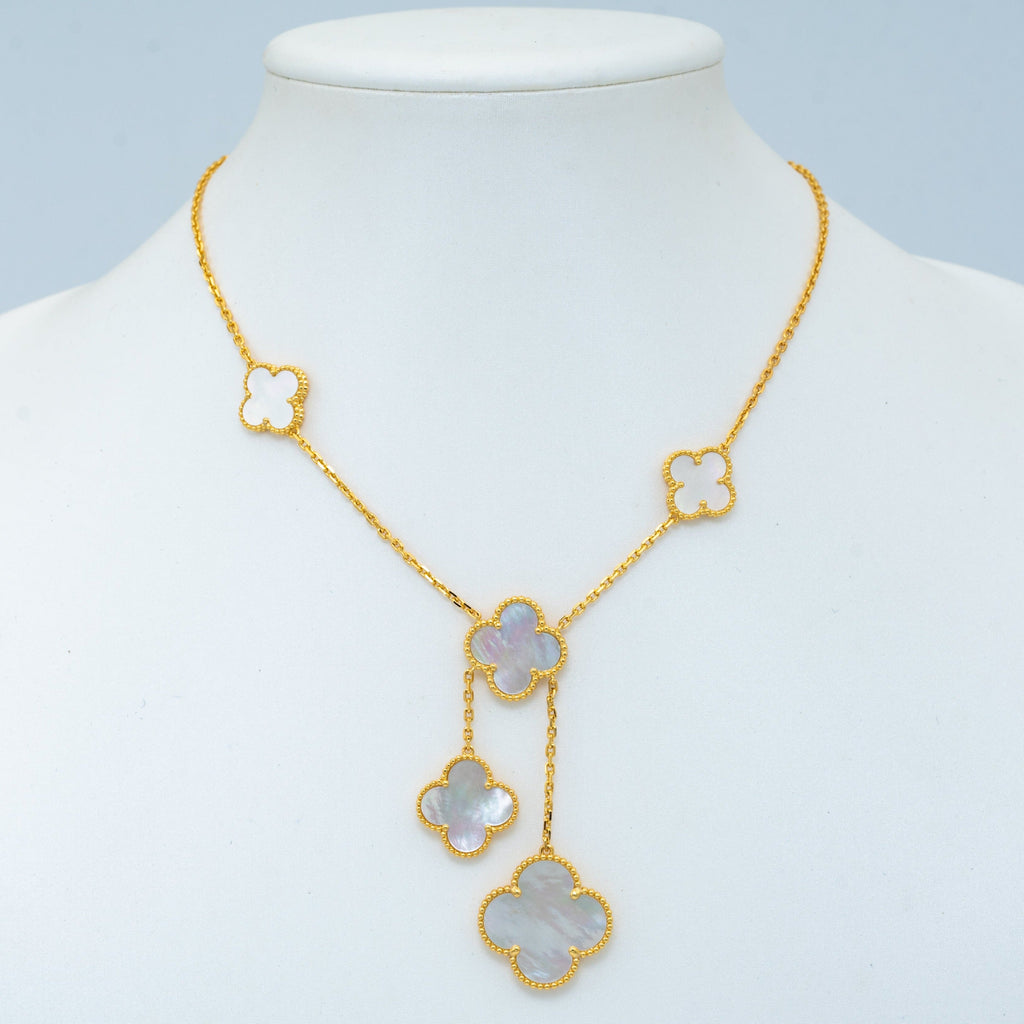 [LUXE JEWELRY]CLOVER MOTHER OF PEARL NECKLACE 6 MOTIF