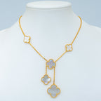 [LUXE JEWELRY]CLOVER MOTHER OF PEARL NECKLACE 6 MOTIF