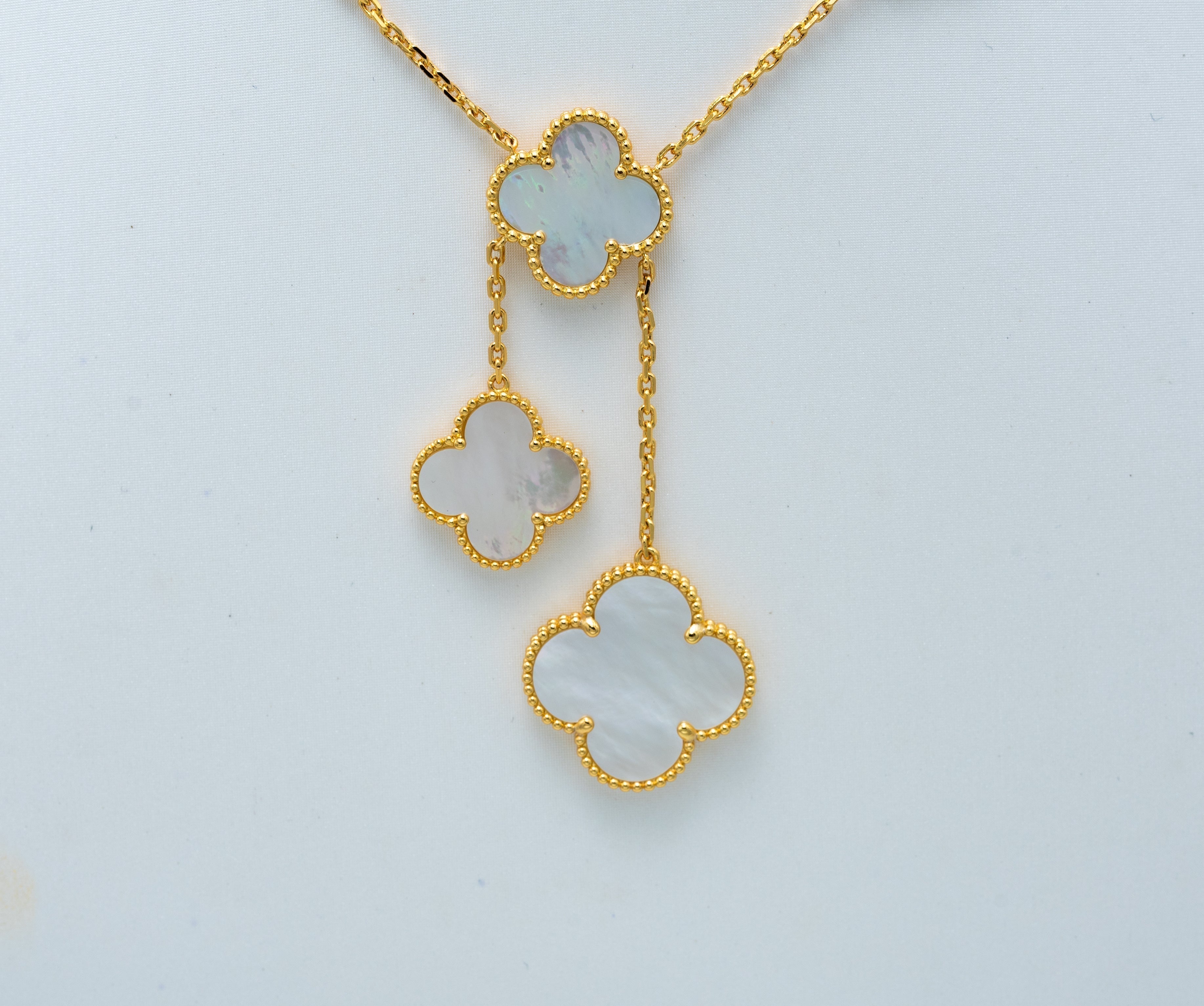 [LUXE JEWELRY]CLOVER MOTHER OF PEARL NECKLACE 6 MOTIF