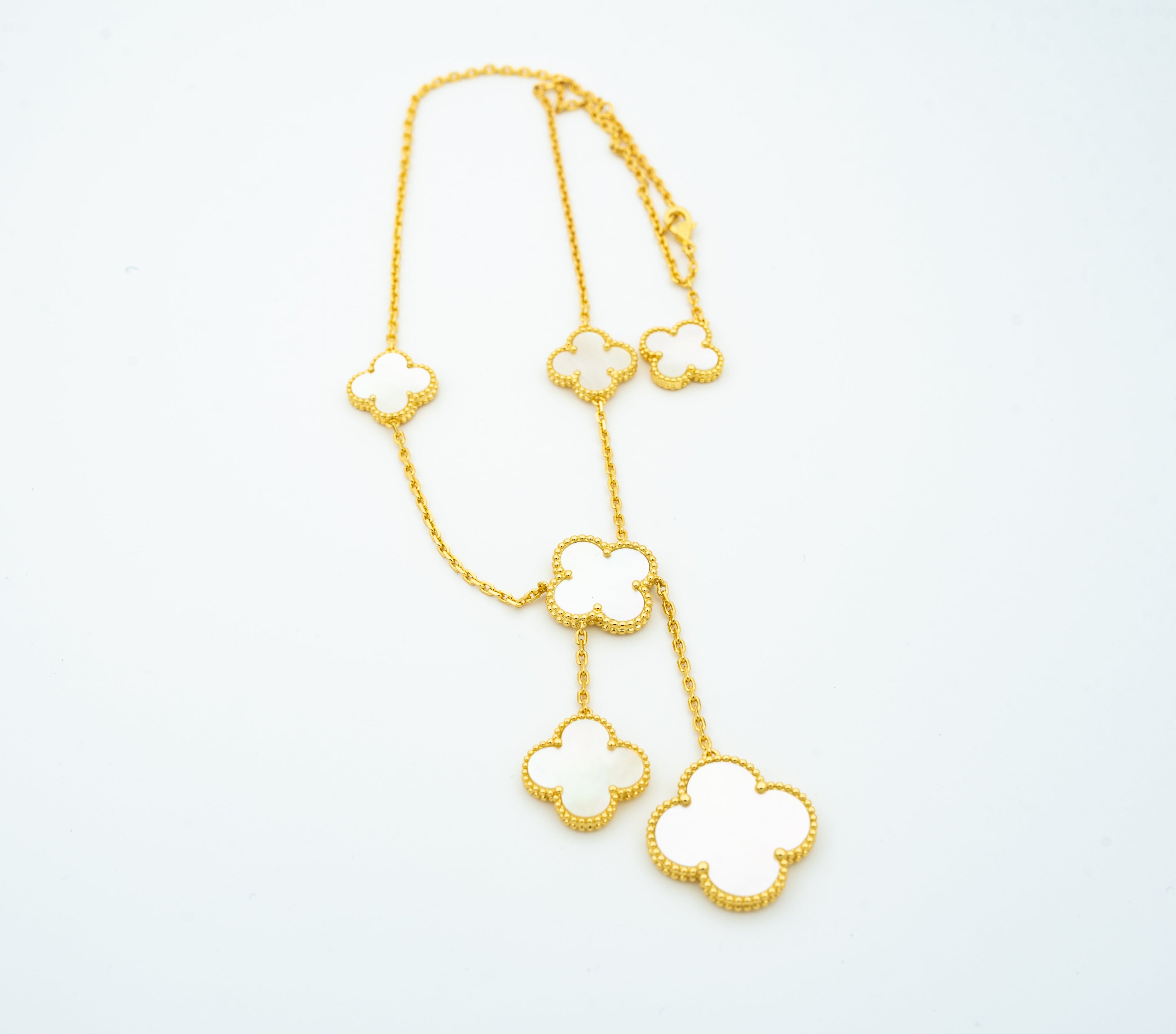 [LUXE JEWELRY]CLOVER MOTHER OF PEARL NECKLACE 6 MOTIF