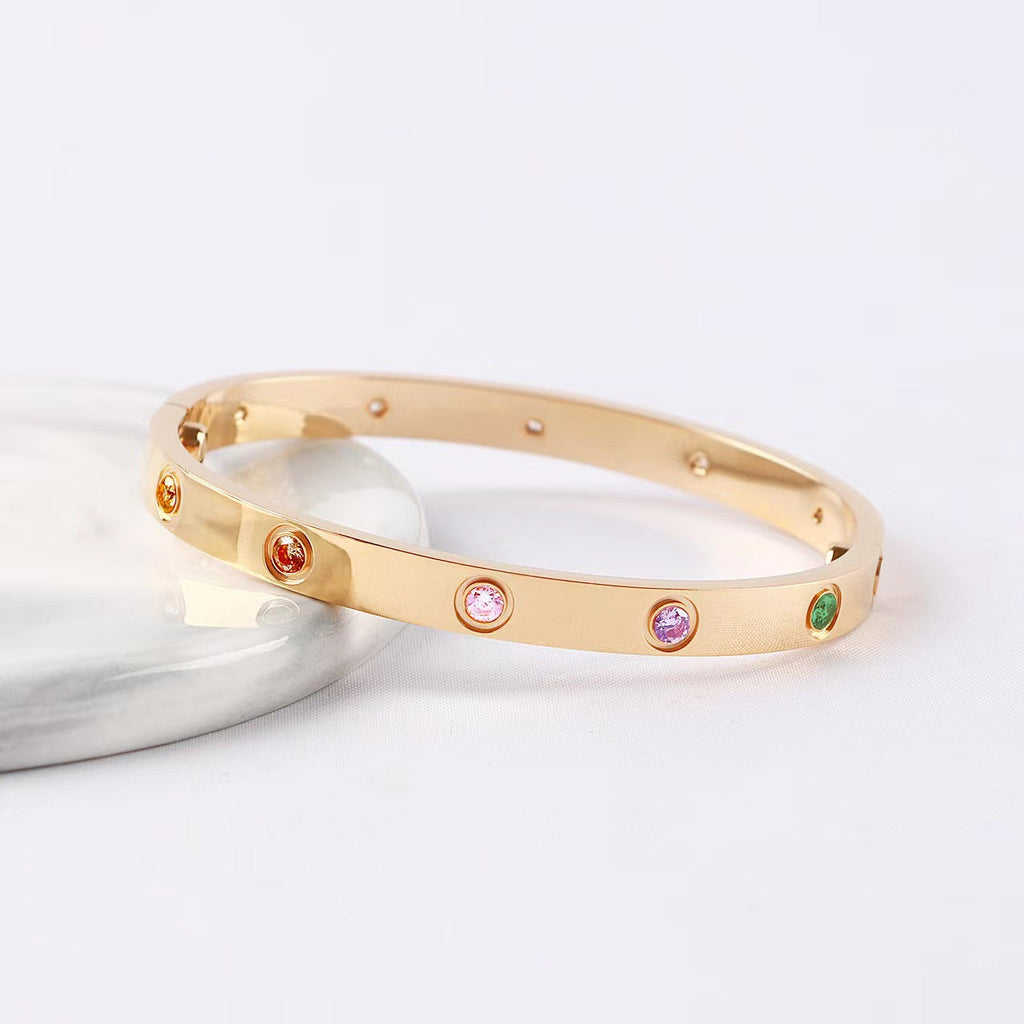 [LUXE JEWELRY]2026 RAINBOW LOVE BRACELET 6.1MM  10 DIAMONDS