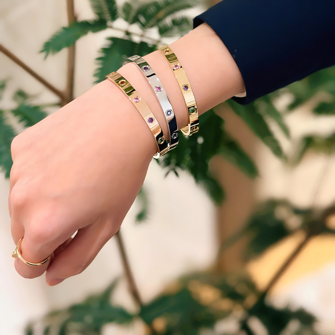 [LUXE JEWELRY]2026 RAINBOW LOVE BRACELET 6.1MM  10 DIAMONDS