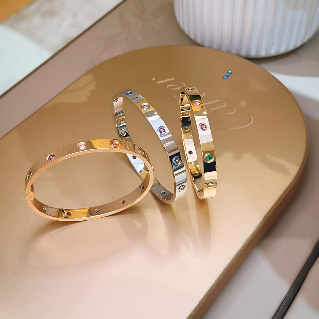 [LUXE JEWELRY]2026 RAINBOW LOVE BRACELET 6.1MM  10 DIAMONDS