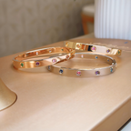 [LUXE JEWELRY]2026 RAINBOW LOVE BRACELET 6.1MM  10 DIAMONDS