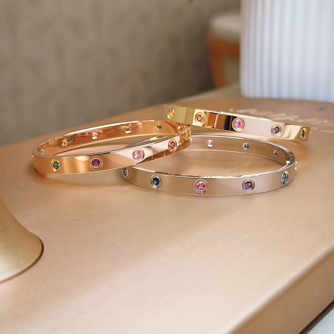 [LUXE JEWELRY]2026 RAINBOW LOVE BRACELET 6.1MM  10 DIAMONDS