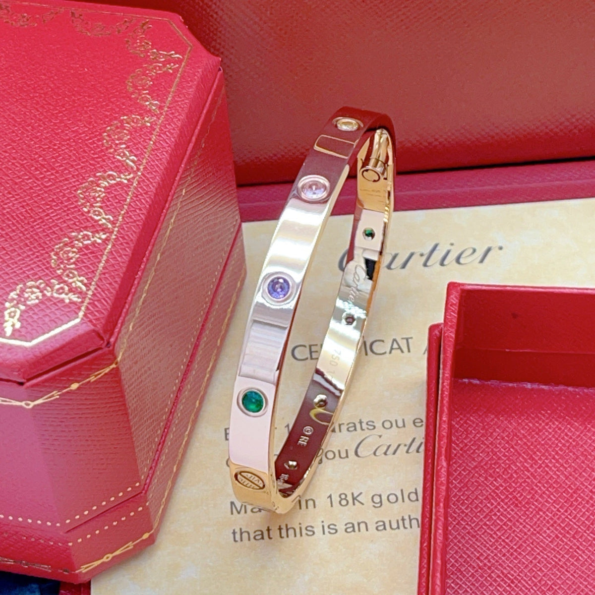 [LUXE JEWELRY]2026 RAINBOW LOVE BRACELET 6.1MM  10 DIAMONDS