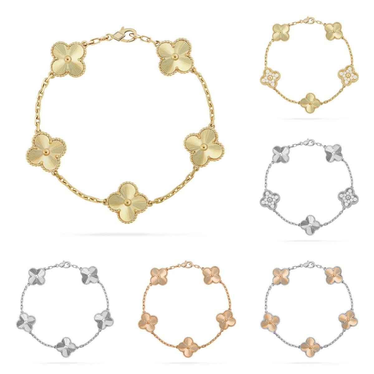 [Luxe] CLOVER 5 MOTIF LASER BRACELET COLLECTION