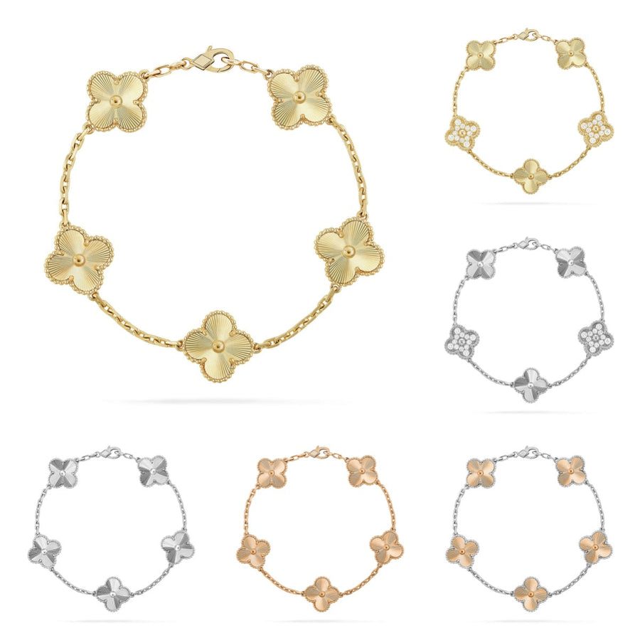 [LUXE JEWELRY] CLOVER 5 MOTIF LASER BRACELET COLLECTION