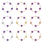 [LUXE JEWELRY]CLOVER 5 MOTIF LIGHT PURPLE BRACELET COLLECTION