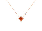 [LUXE JEWELRY]STAR NECKLACE PINK GOLD 1 DIAMOND