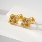 [LUXE JEWELRY]OPERA TULLE GOLD BUTTON EARRINGS ENAMELED ELEMENT