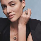 [LUXE JEWELRY]OPERA TULLE GOLD BUTTON EARRINGS ENAMELED ELEMENT