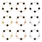 [LUXE JEWELRY] CLOVER 5 MOTIF ONYXS BRACELET COLLECTION