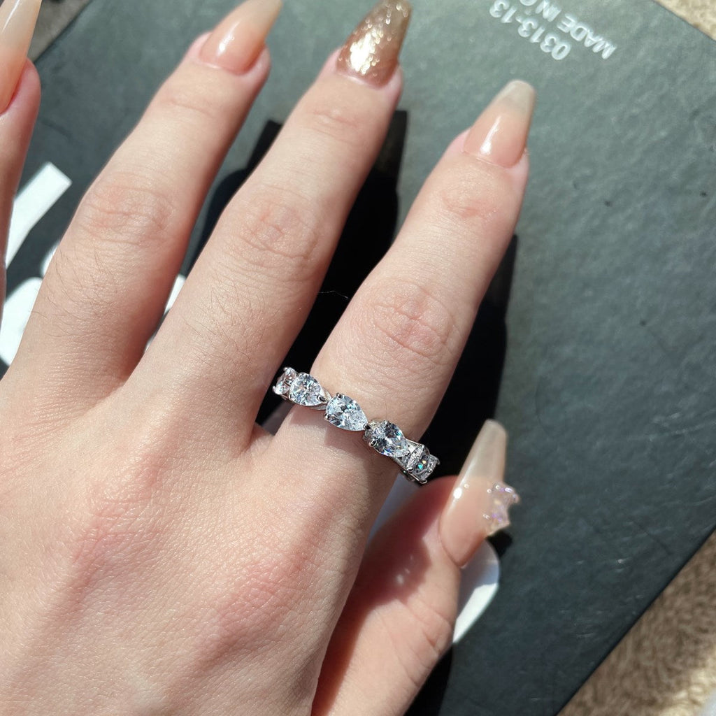 [LUXE] Bague de tennis exquise en forme de poire