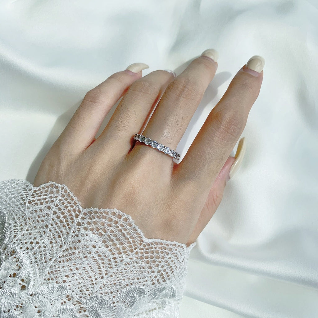 [LUXE] Bague de tennis ronde scintillante