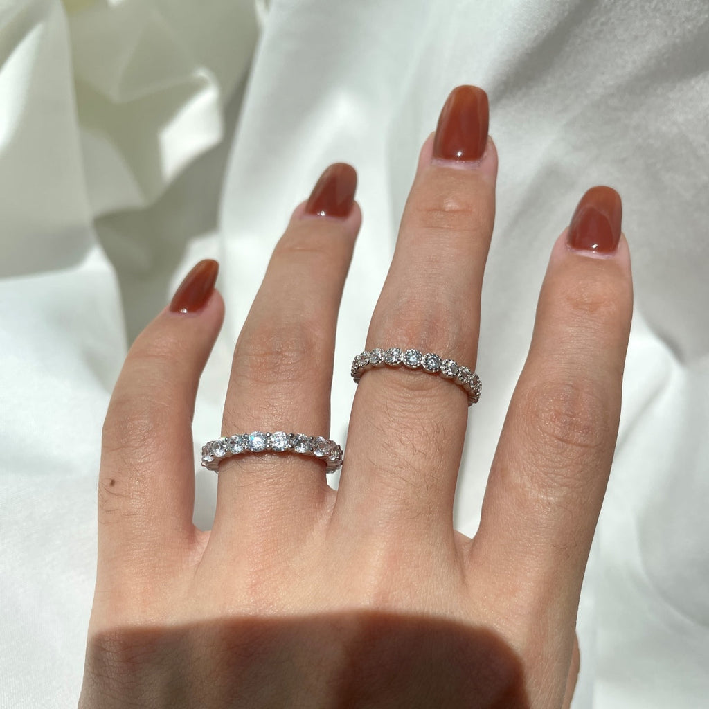 [LUXE] Bague de tennis ronde scintillante
