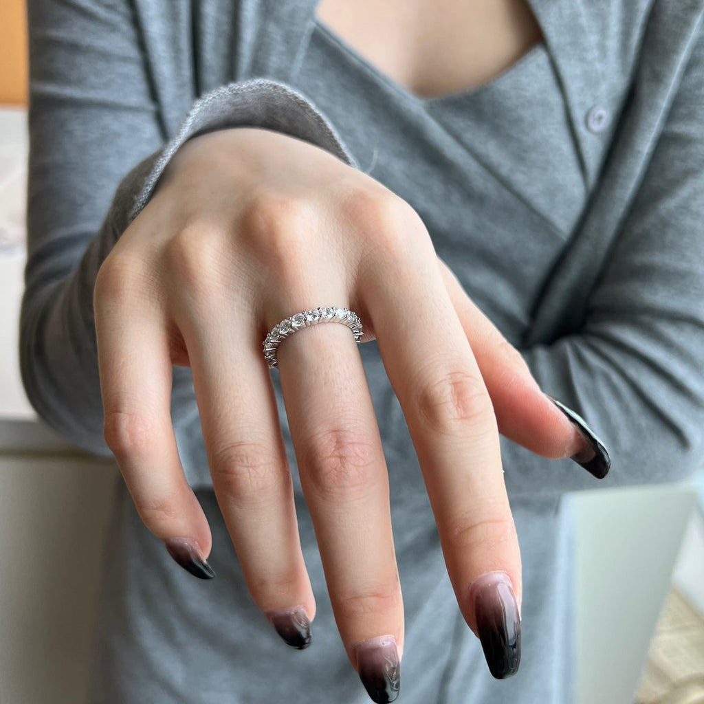 [LUXE] Bague de tennis ronde scintillante