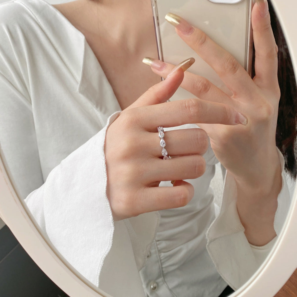 [LUXE] Bague de tennis exquise en forme de poire