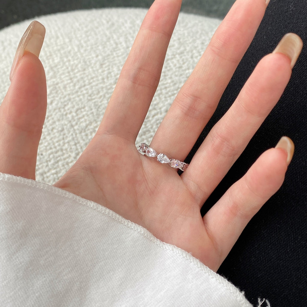 [LUXE] Bague de tennis exquise en forme de poire
