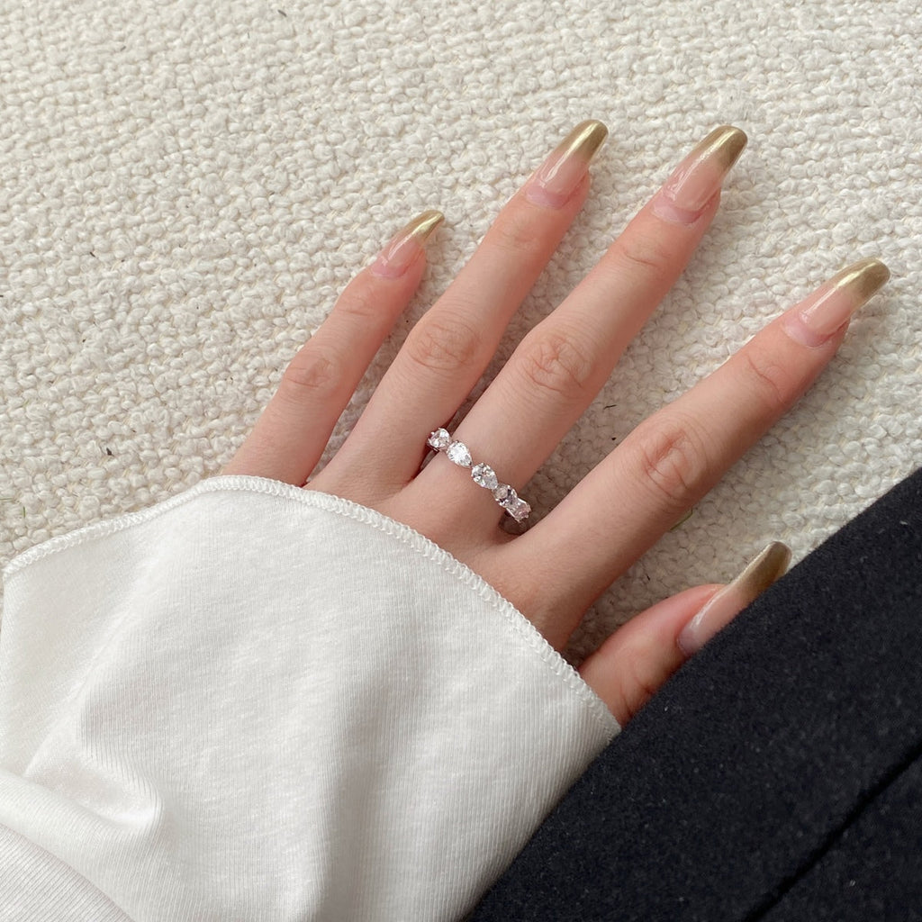 [LUXE] Bague de tennis exquise en forme de poire