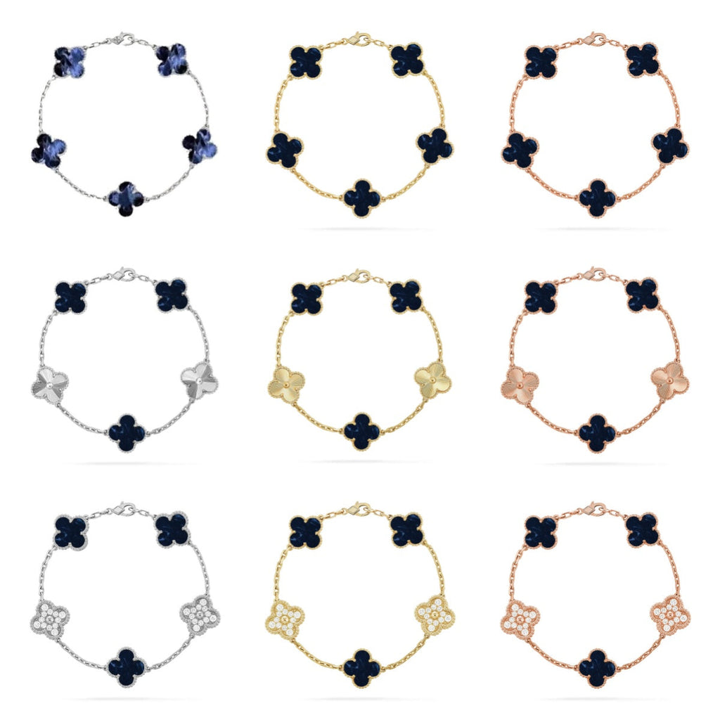 [LUXE JEWELRY]CLOVER 5 MOTIF PIETERSITE BRACELET COLLECTION