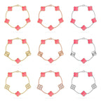 [LUXE JEWELRY] CLOVER 5 MOTIFS  PINK MOP BRACELET COLLECTION