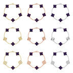 [LUXE JEWELRY]CLOVER 5 MOTIF PURPLE STRIPES BRACELET COLLECTION