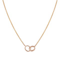 [Luxe]LOVE NECKLACE DOUBLE RING PINK GOLD
