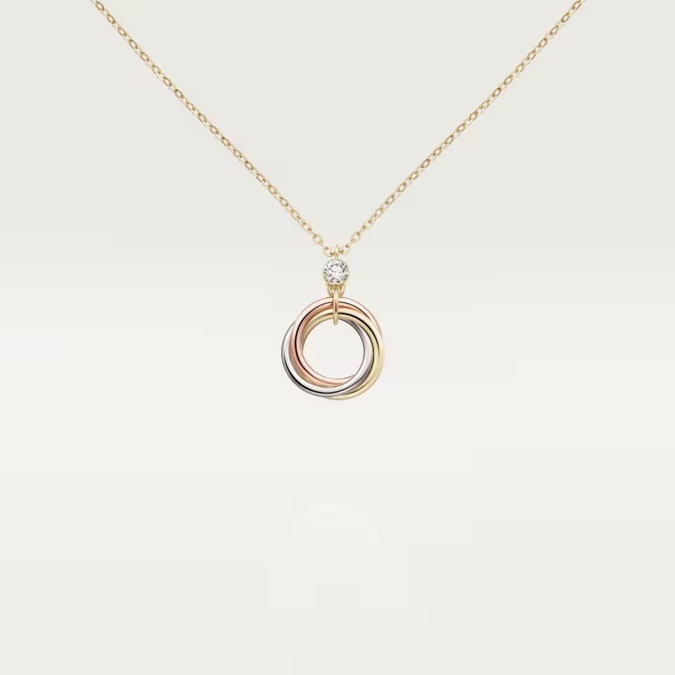 [LUXE JEWELRY] TRINITY  NECKLACE 1 DIAMOND
